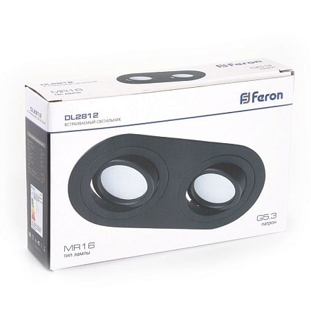 Светильник потолочный встраиваемый, DL2812 MR16 50W G5.3 "овал", черный - фото