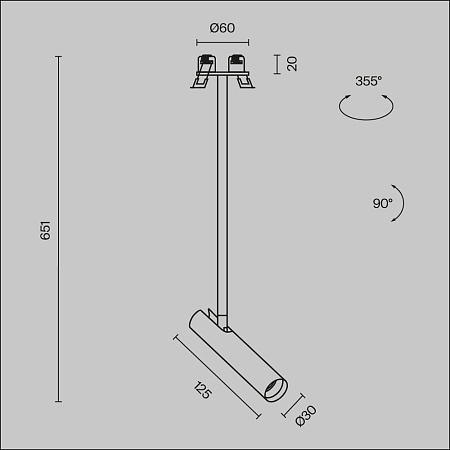 Подвесной светильник Technical Focus T P141RS-L125-6W4K-W - фото