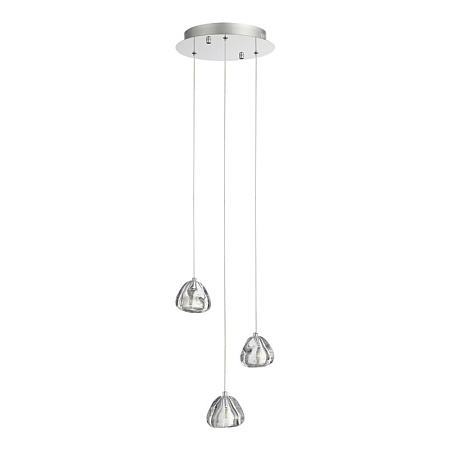 Светильник подвесной ST-Luce Хром/Прозрачный с пузырьками воздуха LED 3*3W 3000K SL6017.101.03 - фото