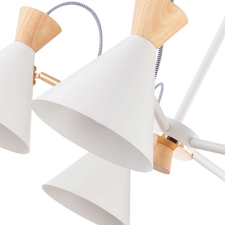 Светильник потолочный Белый, Золотистый/Белый, Светлое дерево E14 5*40W SLE125102-05 - фото