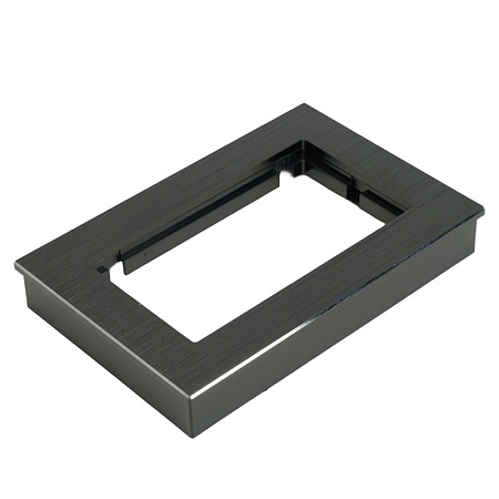 Рамка  2-местная (без перемычки), металл, STEKKER, MFR00-7012-05, серия Катрин, черный - фото