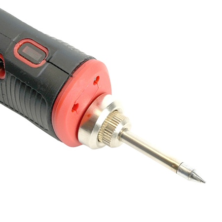 Паяльник беспроводной 8W, нихромовый нагреватель, 1800 mAh, 5В, красный/черный, PLE801-08 - фото