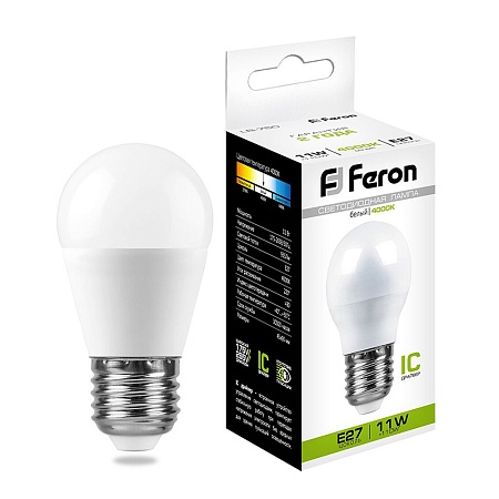 Лампа светодиодная Feron LB-750 Шарик E27 11W 175-265V 4000K - фото