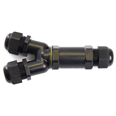 Соединитель-коннектор для проводов LD529, 3-контактный, водонепроницаемый (клемма 3pin), черный - фото