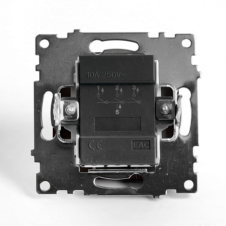 Выключатель 3-клавишный (механизм), STEKKER GLS10-7108-04, 250V, 10А, серия Катрин, шоколад - фото