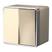 Выключатель двухклавишный влагозащищенный Gallant белый WL15-03-02