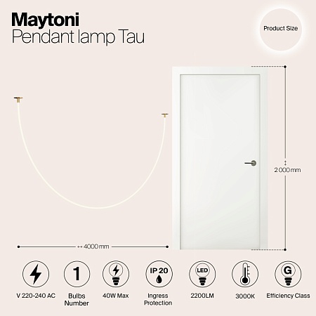 Подвесной светильник Maytoni Tau MOD146PL-L40G3K - фото