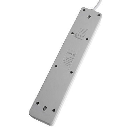 Сетевой фильтр 5-местный с/з STEKKER HM20-51-03 3x1мм2, 3 м, серия Optima, белый - фото