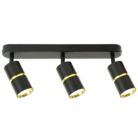 Светильник Feron ML1863 ZEN настенно-потолочный под лампу GU10, чёрный, золото - фото