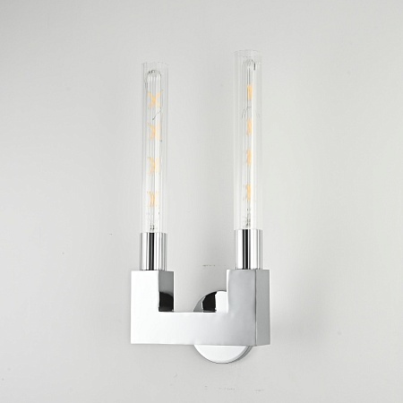 Бра Canelle Wall Lamp Double Sconces Chrome Imperiumloft 147875-22 - фото