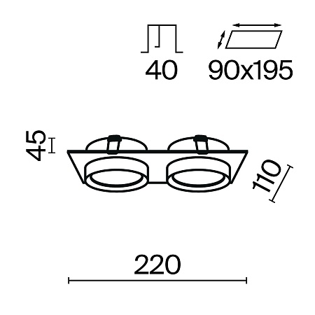 Встраиваемый светильник Technical Hoop DL086-02-GX53-SQ-W - фото