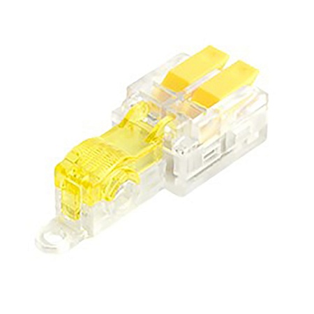 Зажим прокалывающий ответвительный 1,5-2,5 мм2 c ответвительной клеммой LD219 на 2 выход, прозрачный/желтый (упаковка 10 шт) LD503-2-25 - фото