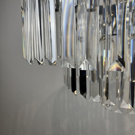 Люстра Rh 1920S Odeon Clear Glass Fringe 3-Tier Chandelier Chrome Imperiumloft 228791-22 - фото