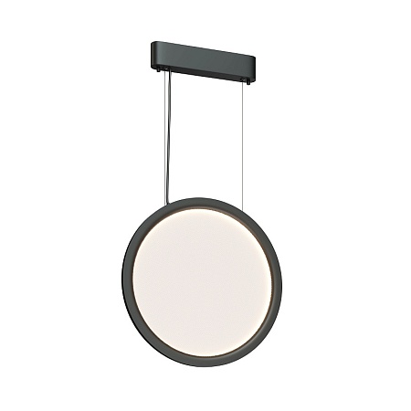 DK6604-BK Подвесной вертикальный светильник Veil со светодиодом H1500 d400 220V 36W 3000-6000K IP20 черный алюминий - фото