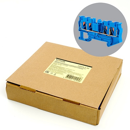 Зажим пружинный, 4-проводной проходной ЗНИ - 4 ,JXB PT 4 , синий LD574-2-40 - фото