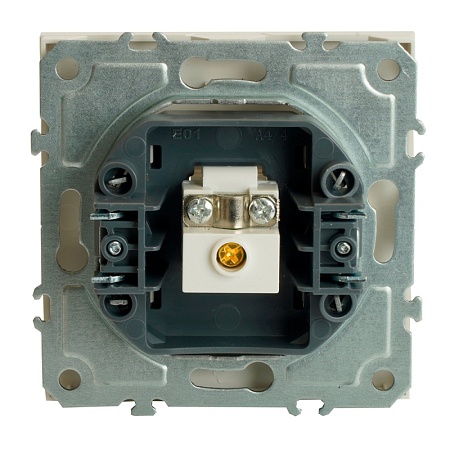 Розетка телевизионная 1-местная (механизм), STEKKER, 75 Ом, 5-862МГц, серия Эмили, RST00-5108-01, белый фарфор, soft touch - фото