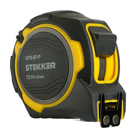 Рулетка, 7,5 м х 25 мм, магнит, II класс точности, двухстороннее нанесение, STEKKER MTS-87-P - фото