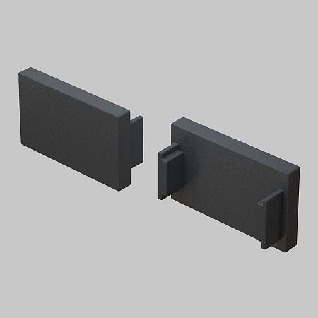 Заглушка для встраиваемого шинопровода, 2 шт. Basity, черный - фото