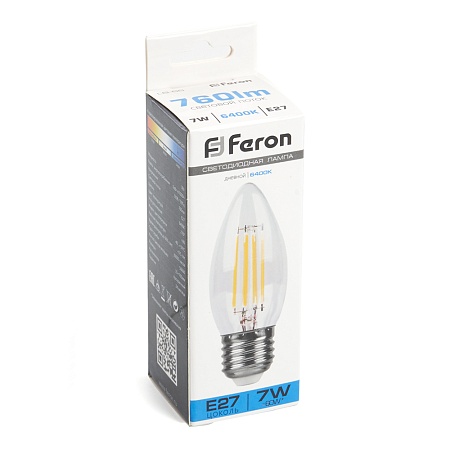 Лампа светодиодная Feron LB-66 Свеча E27 7W 230V 6400K - фото