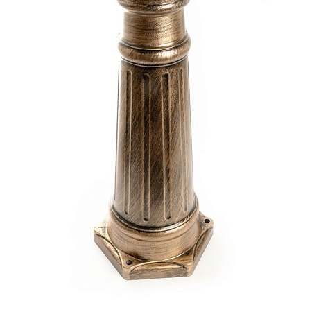 Светильник садово-парковый Feron PL4049 шестигранный, столб  3*60W 230V E27, черное золото - фото