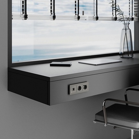 Розетка Ethernet RJ-45 (графит акрил) W1181044 - фото