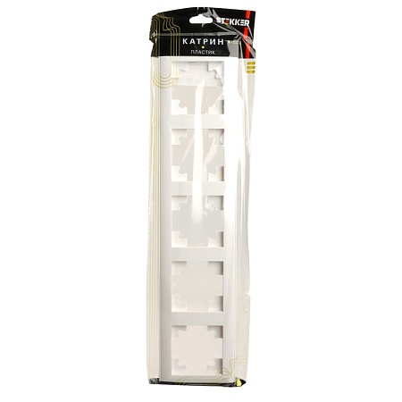 Рамка STEKKER, PFR00-7005-01 5-местная, пластик, серия Катрин, белый - фото