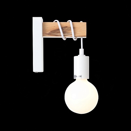 Светильник настенный Белый, Светлое дерево E27 1*60W SL1142.501.01 - фото