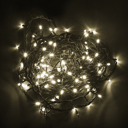 Светодиодная гирлянда Feron CL07 линейная 40м + 3м 230V 2700К, c питанием от сети, эффектом стробов, зеленый шнур - фото