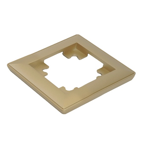 Рамка STEKKER, PFR00-7001-08 1-местная, пластик, серия Катрин, золото - фото