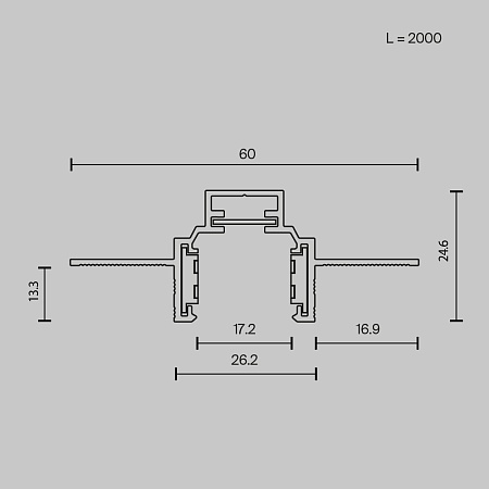 Шинопровод встраиваемый низкопрофильный Technical TRXM034-422W - фото