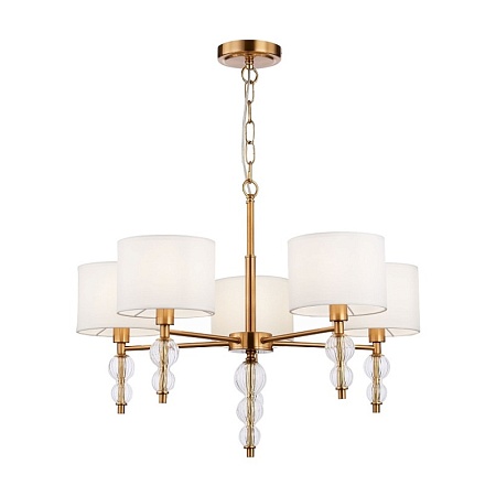 Светильник подвесной Латунь, Прозрачный/Белый E14 5*40W SLE105713-05 - фото