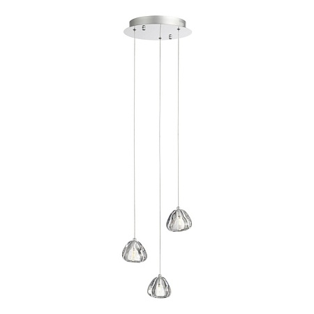Светильник подвесной ST-Luce Хром/Прозрачный с пузырьками воздуха LED 3*3W 3000K SL6017.101.03 - фото