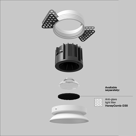 Встраиваемый светильник Technical Round DL058-12W3K-TRS-W - фото