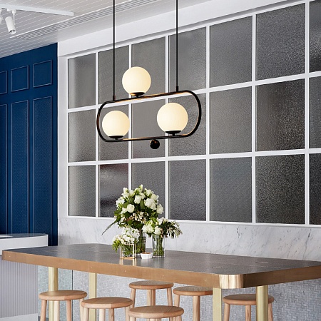 Подвесной Реечный Светильник Hoop L90 Латунь Imperiumloft 101675-26 - фото