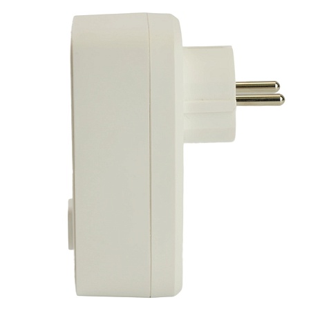 Сетевой фильтр 1-местный с/з STEKKER 250В, 16А, с выключателем, серия Nova, HM81-11-2, белый - фото