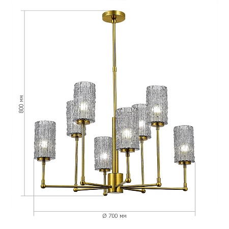 Люстра подвесная ST-Luce Латунь/Дымчатый E27 8*60W SL1240.303.08 - фото