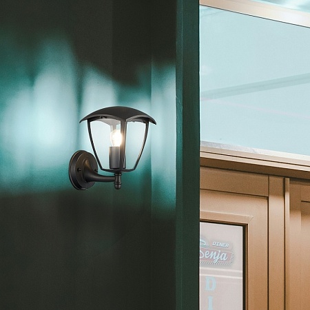 Светильник уличный настенный ST-Luce Черный/Черный, Прозрачный E27 1*40W SL081.401.01 - фото