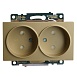 GLS10-7113-08 Розетка 2-местная с защитной шторкой (механизм) б/з, 250В, 10А, серия Катрин, золото - фото