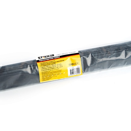 Термоусадочная трубка STEKKER HST-2010-100BK, длина 100 см., коэф. усадки 2:1, черный - фото