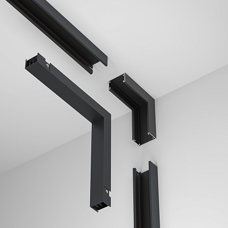 Коннектор питания угловой внутренний Basity, черный - фото