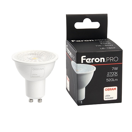 Лампа светодиодная Feron.PRO LB-1607 GU10 7W 175-265V 2700K - фото
