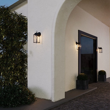 Уличный настенный светильник Brick черный IP33 1008D черный Elektrostandard - фото