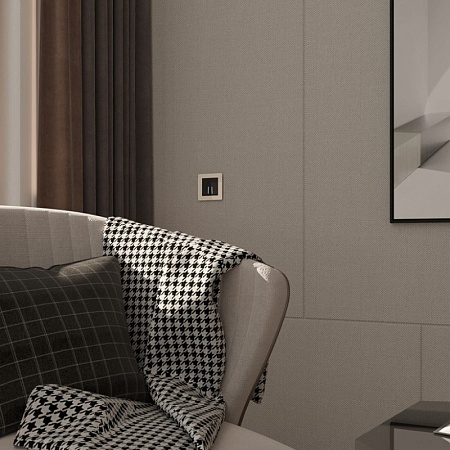 Выключатель двухклавишный проходной с подсветкой черный акрил W1122148 - фото