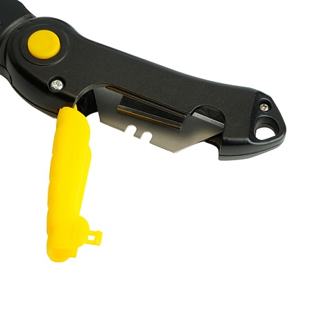 Нож строительно-монтажный с трапециевидным лезвием, 19 мм, 1 лезвие в рукоятке, STEKKER KMU-11-T - фото