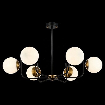 Светильник потолочный Черный, Латунь/Белый E27 6*60W SLE1098-402-06 - фото