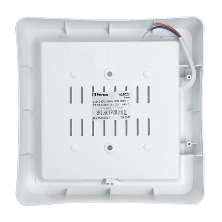 Светильник светодиодный с ИК-датчиком Feron AL3023 в пластиковом корпусе 20W 6500K IP20 белый - фото