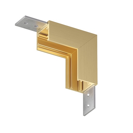TR5732-SB Угловой элемент для трека SHINE BASE 90° стена-потолок, сатинированная латунь, алюминий - фото