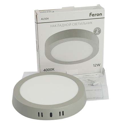 Светодиодный светильник Feron AL504 накладной 12W 4000K серый - фото