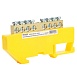 Шина"PE" на изоляторе STEKKER 6*9 на DIN-рейку 8 выводов, желтый, LD555-69-8 - фото