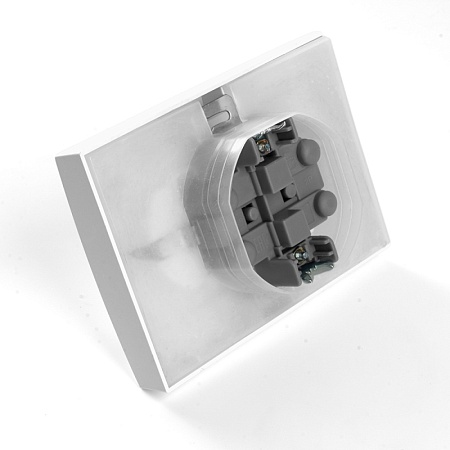 Розетка 2-местная с/з с крышкой, STEKKER, PST16-9015-01, 250В, 16А, серия Эрна, белый - фото